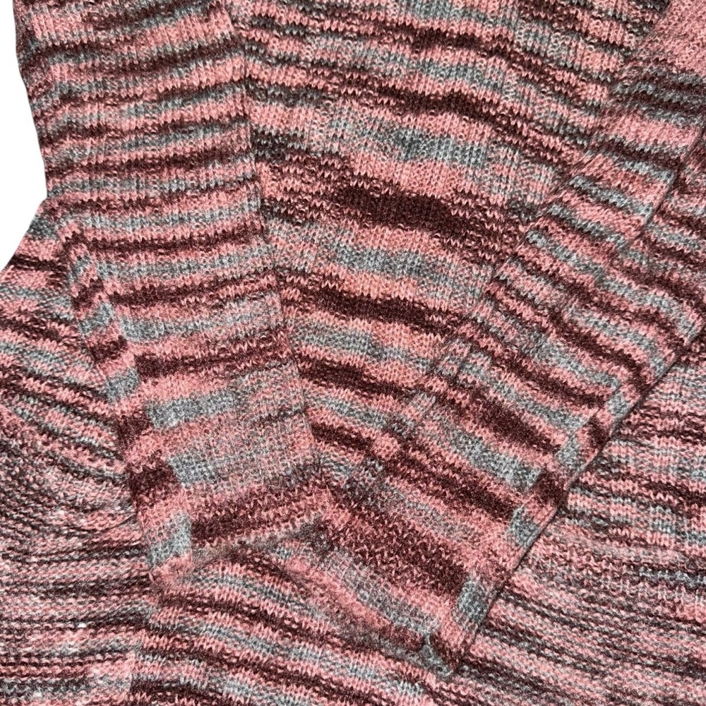 Vintage 70s PICATO Knit Sweater Tunic Women’s M Pink Gray Striped Long Sleeve - Picture 4 of 8